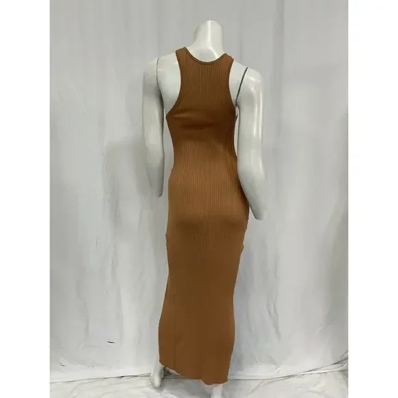 Sau Lee 'Parker' Brown Viscose Knit Dress Size 2 - Picture 3 of 5